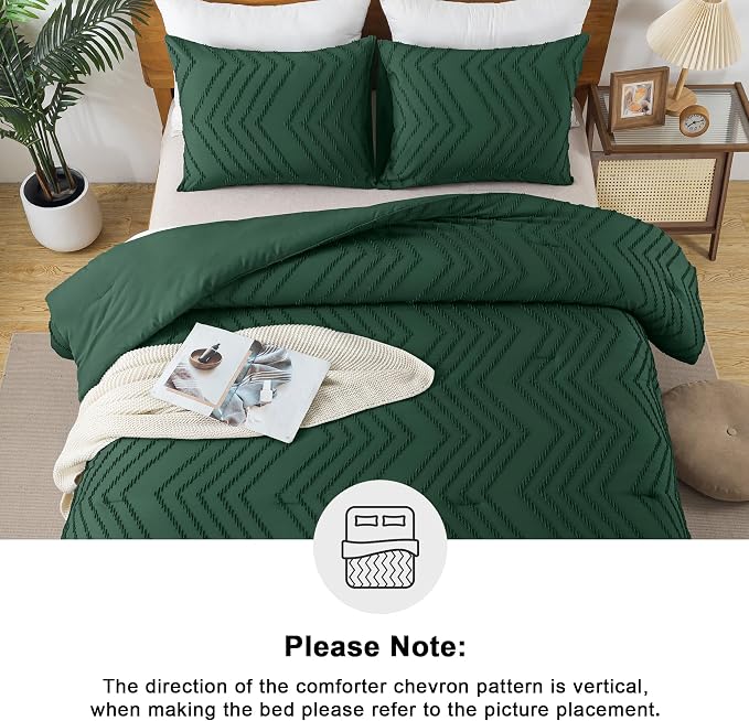 Andency Emerald Green Oversized King Comforter Set 120x98, Boho Oversize King - Image 5