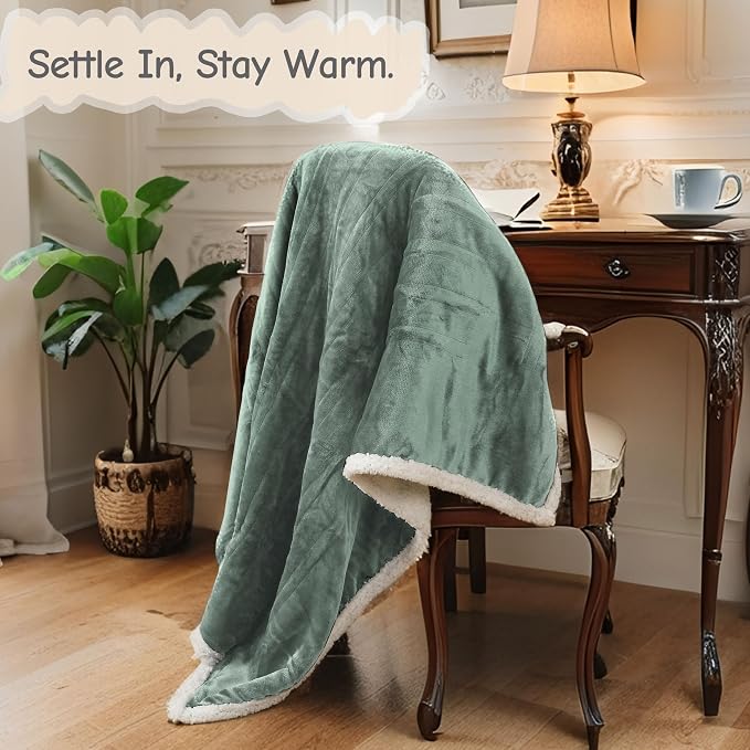 Electric Heated Blanket Throw Size 50"x60", Soft Flannel - Image 2