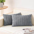 Aegero Pack of 2 Corduroy Decorative Throw Pillow Covers 12x20 InchSoft Boho by Unknown