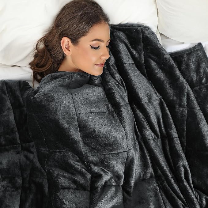 Alomidds Weighted Blanket with Soft Plush Fleece, Throw Blanket with Cozy Warm - Image 2