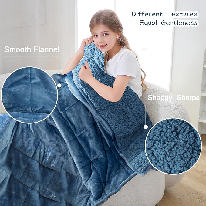 Aemicion Weighted Blanket for Adults Sherpa Fleece Heavy Blanket for Sleeping - Image 3