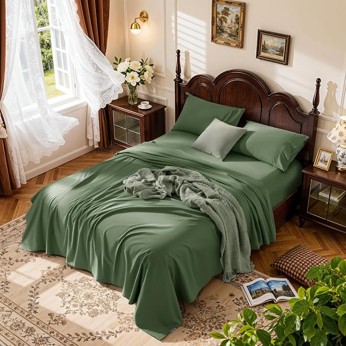 LBRO2M 1000 Thread Count 100% Egyptian Cotton Sheets Set King Size, 4 Piece by LBRO2MBedding