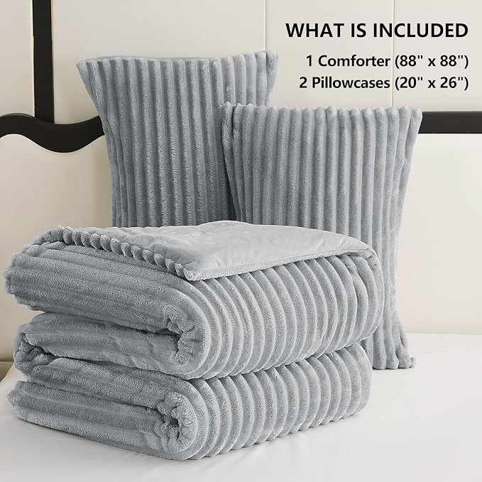 CozyLux Fluffy Queen Comforter Set - Image 6