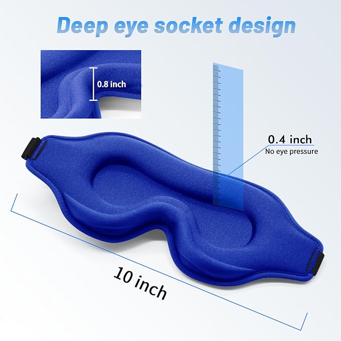 Sleep Eye Mask for Men Women, Sleeping Mask for Side Sleeper, Travel Blackout - Image 3