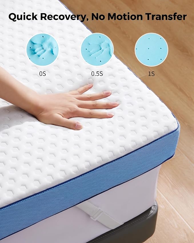 PERLECARE 3 Inch Firm Mattress Topper Twin Size, Cooling Gel-Infused & Bamboo - Image 7