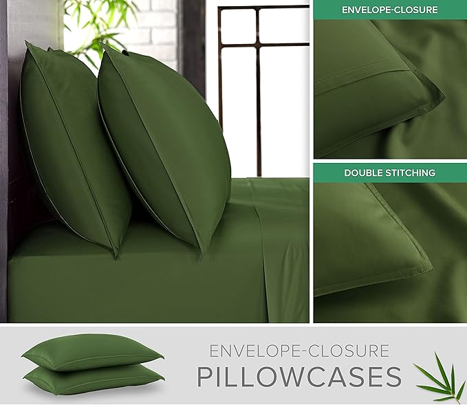 Queen Pillowcases by Pure Bamboo, Genuine 100% Organic Viscose Derived from - Image 2
