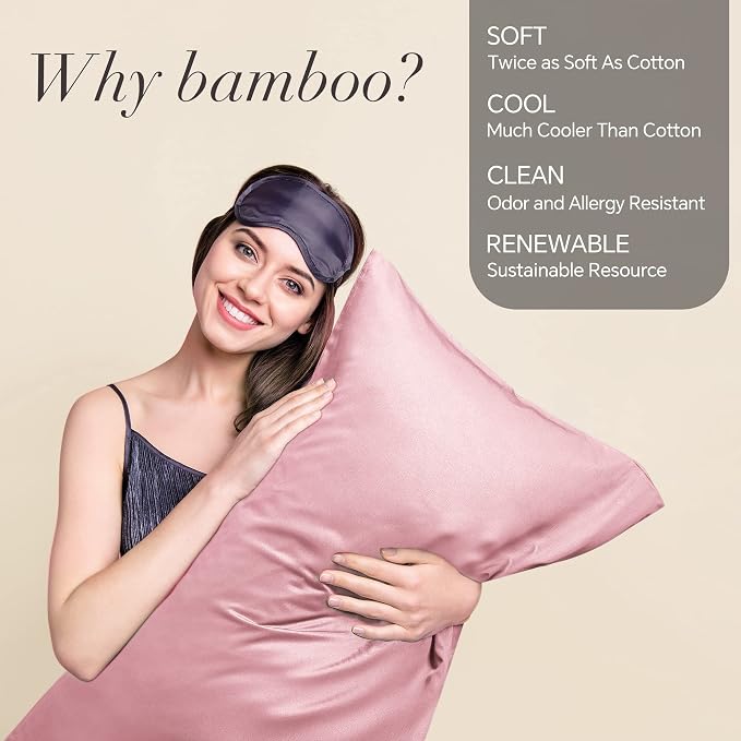 BEDELITE Pillow Cases Standard Size Set of 2, Rayon Derived from Bamboo - Image 2