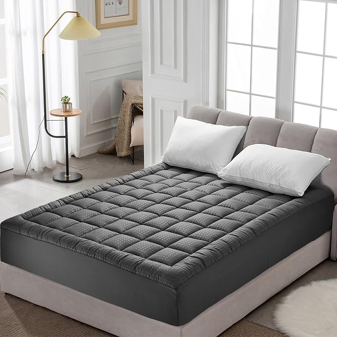 HYLEORY Full Mattress Pad Quilted Fitted Mattress Protector Cooling Pillow Top - Image 7