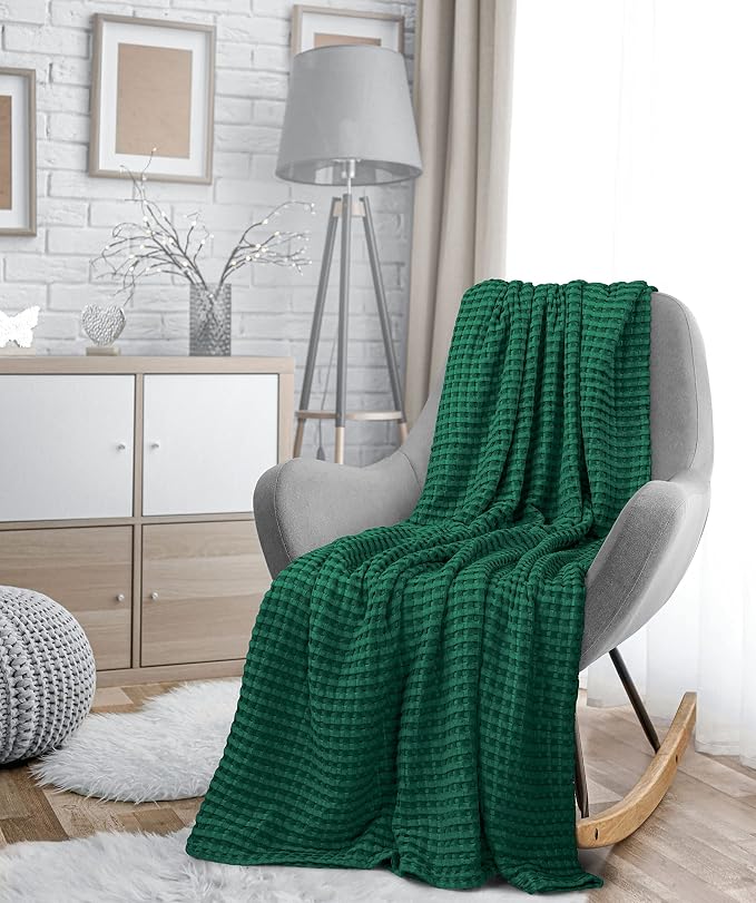 Utopia Bedding 100% Cotton Waffle Weave Blanket Queen Size - Image 8