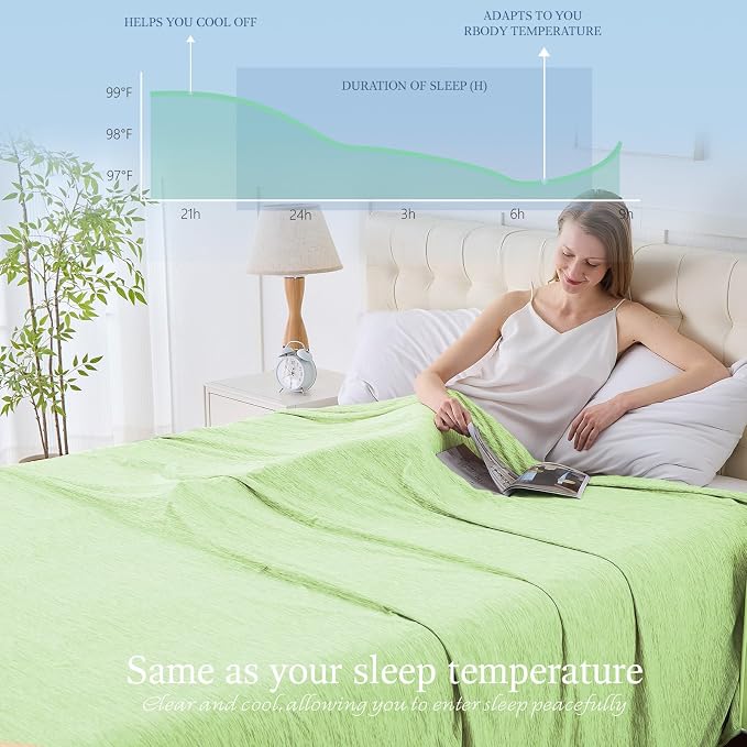 Cooling Blanket Throw Size, Cold Blanket Thin Lightweight Breathable Soft - Image 3