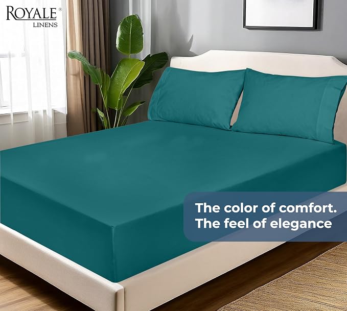 Royale Linens 100% Organic Cotton Fitted Sheet - Image 9