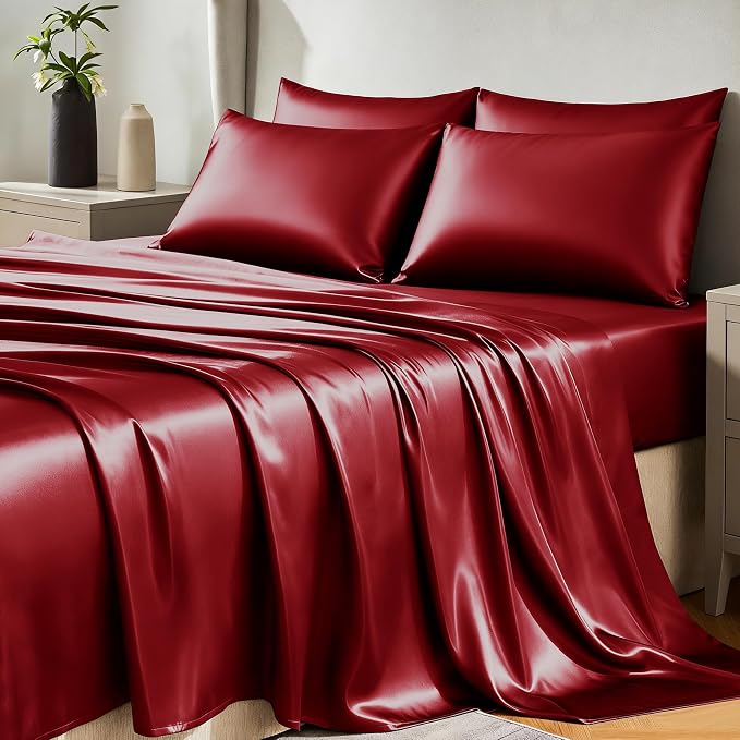 CozyLux Satin Sheets King Size Sheet Set by CozyLux