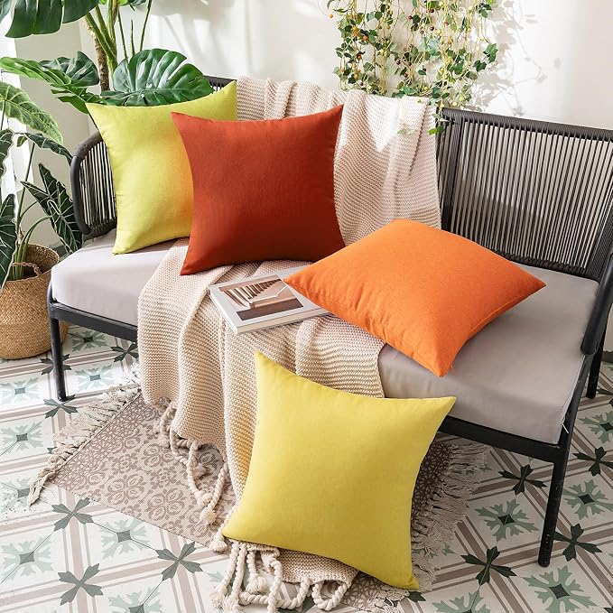 MIULEE Pack of 2 Decorative Outdoor Solid Waterproof Throw Pillow Covers Euro - Image 8