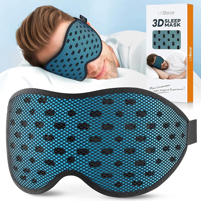 LitBear Breathable Sleep Mask, 3D Eye Mask Sleep by LitBear