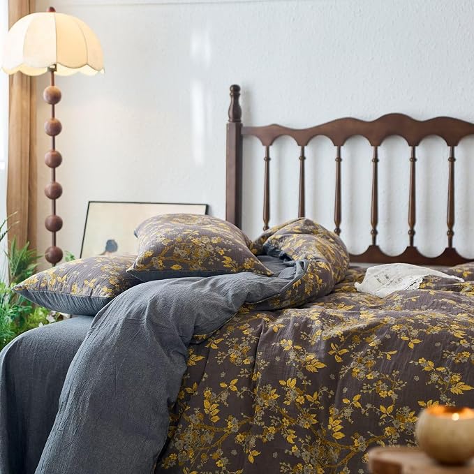 mixinni Vintage Floral Duvet Cover Queen Set - Image 4