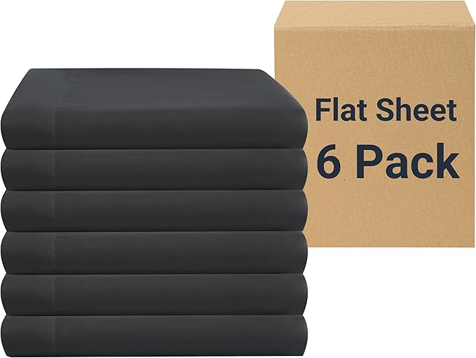 ZPECC Bulk Flat Sheets Only King Size 6 Pack, Easy Sort Top Bed Sheet by by ZPECC-ABrandThatHasBeenFocusedOnBabyProductsFor18Years
