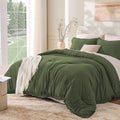 Andency Comforter Oversized King Olive Green 120x98, 3 Pieces Boho Winter by Andency