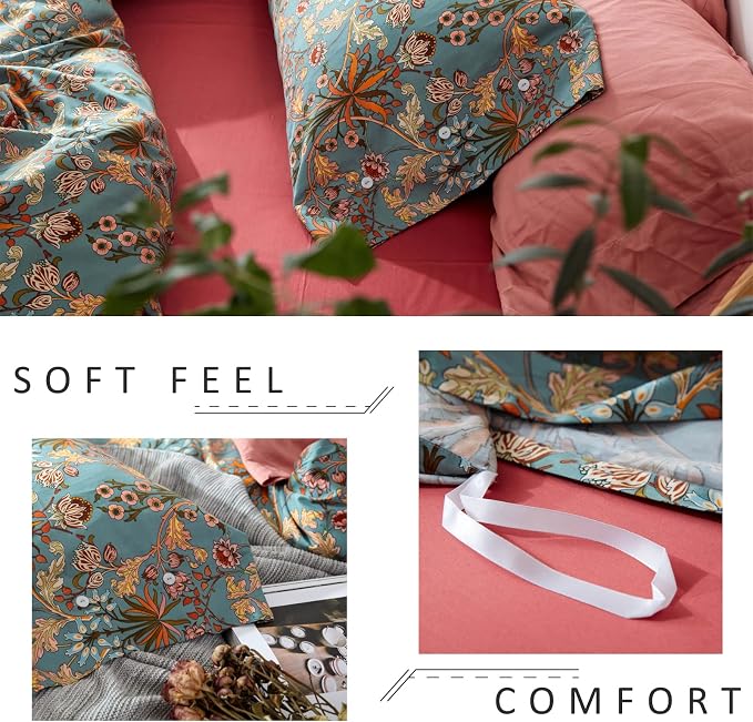 mixinni Vintage Style Garden Flower Queen Duvet Cover - Image 7