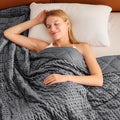 Grey Weighted Blanket for Adults 20lbs, Twin Full Size Cooling Minky Heavy by BETU