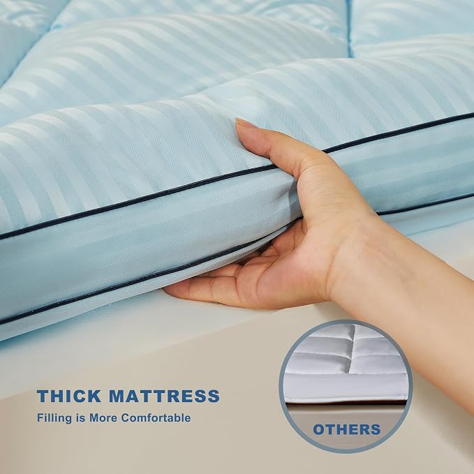 BEDLORE Queen Mattress Topper, Thick Pillow Top Pad - Image 7
