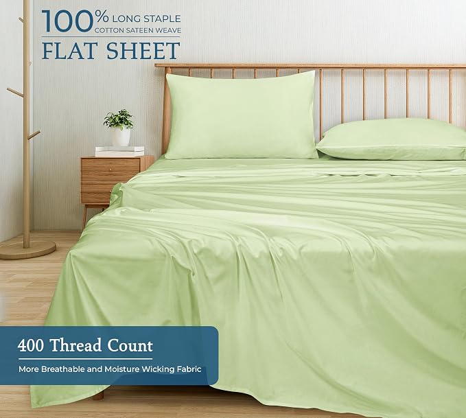 400 Thread Count 100% American Grown Cotton Flat Sheet - Image 4