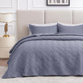 Love's cabin Quilts for Queen Bed Bluish Grey Bedspreads Bedding Set by Lovescabin