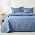 akkialla Queen Quilt Bedding Set, Bluish Grey Ultrasonic Full/Queen Quilt Set by akkialla