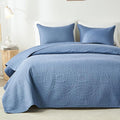 Akkialla King Quilt Bedding Set, Bluish Grey Ultrasonic Quilt Set, Lightweight by akkialla