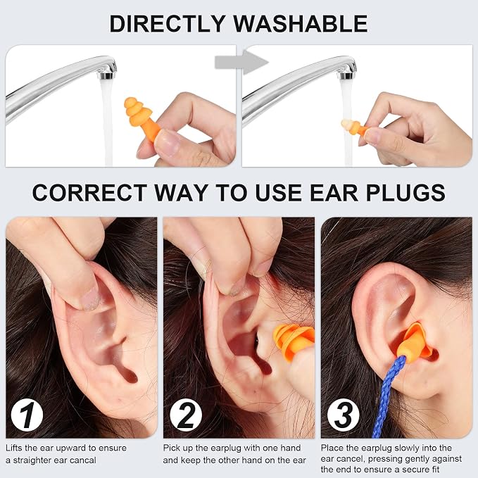 Tondiamo 200 Pairs Ear Plugs Reusable Silicone Earplugs - Image 4