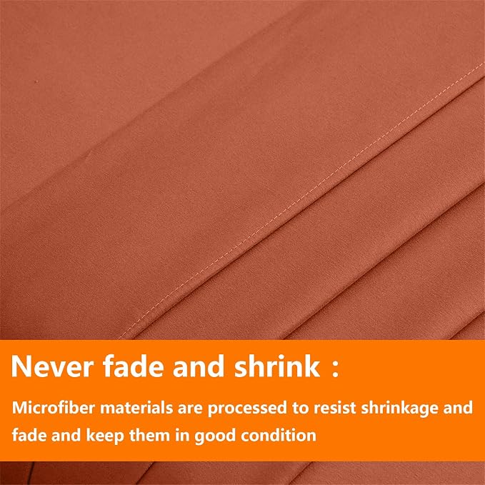 TAIMIT Burnt Orange Full Size Comforter Set - Image 7