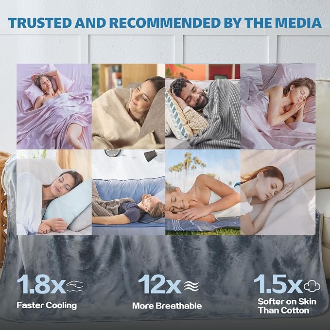 Cooling Blanket Throw Size for Hot Sleepers Ultra Lightweight & Breathable - Image 6