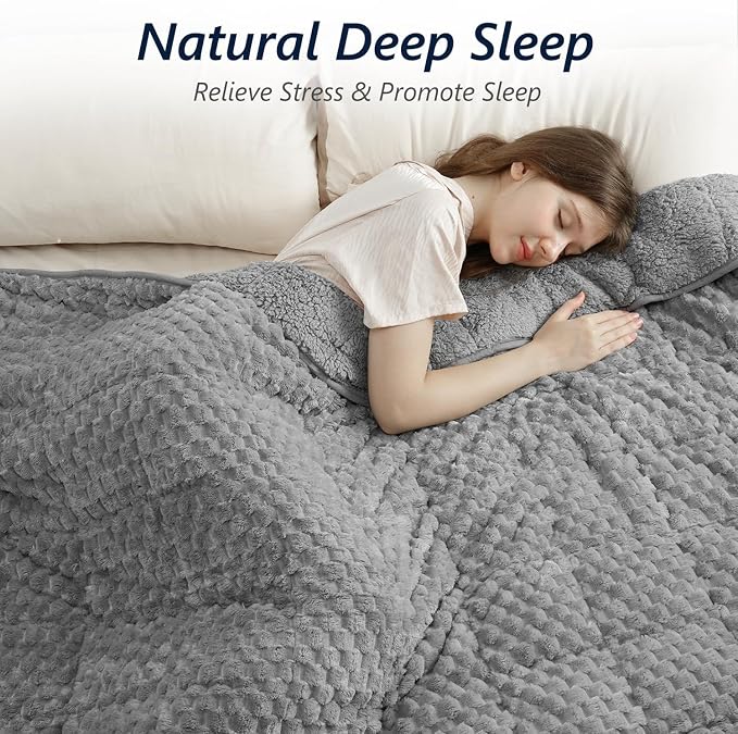 Mr. Sandman Weighted Blankets for Adults Full Size 12lbs, Warm Sherpa Fleece - Image 3