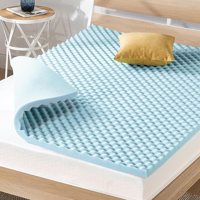 Best Price Mattress 2 Inch Egg Crate Memory Foam, Cooling Gel Infusion by BestPriceMattressInc