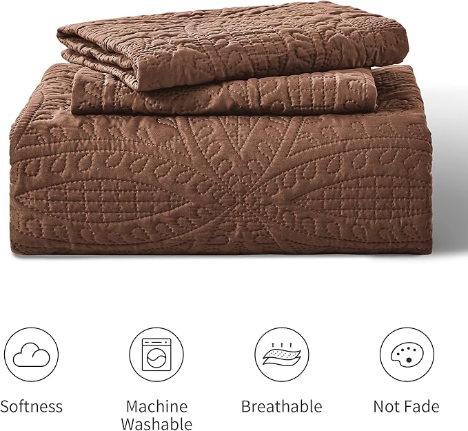 Love's cabin Quilts for Full Bed Brown Bedspreads Bedding Set - Image 7