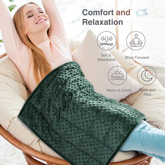Alomidds Weighted Blanket 7lbs for Adults, Cozy Luxury Breathable Weighted Lap - Image 4