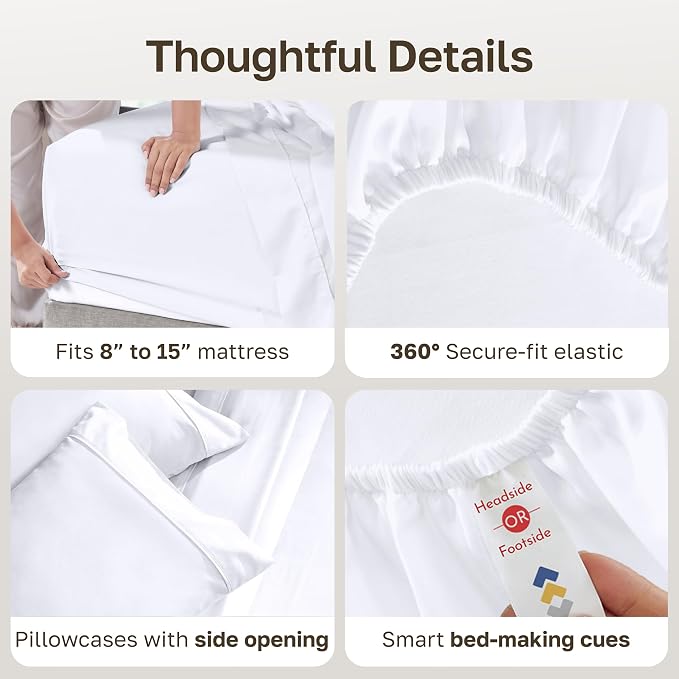 California Design Den Soft 100% Cotton Split King Sheet Set, 400 TC Good - Image 5