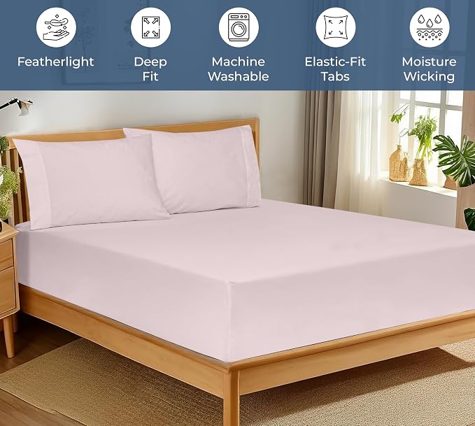 Royale Linens 100% Organic Cotton Fitted Sheet - Image 3