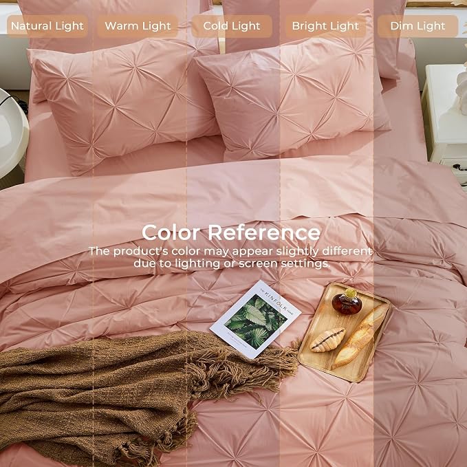 Sasttie Queen Comforter Set, 7-Piece Bed in a Bag, Pintuck Bedding Sets - Image 8