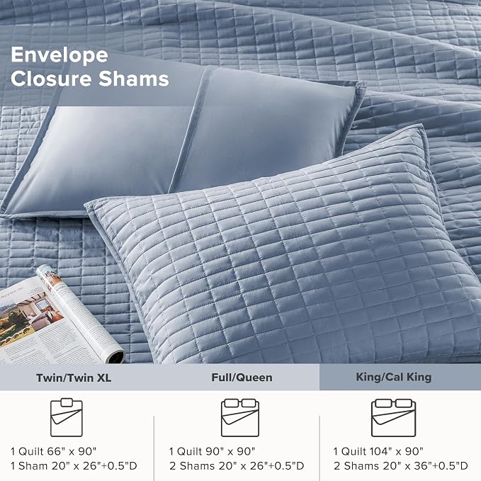 Comfort Spaces Kienna Quilt Set- Double Sided Stitching Design Summer Blanket - Image 5
