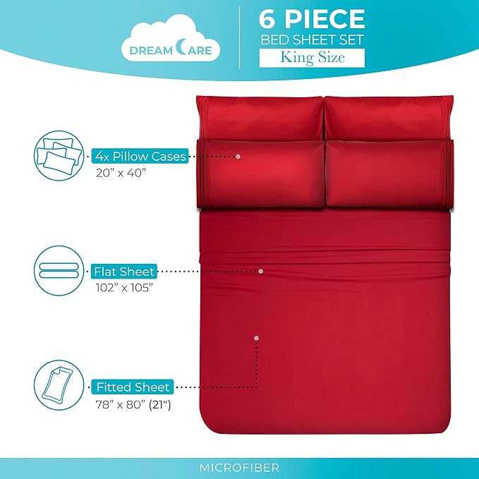 DREAMCARE King Size Sheets Set - Image 4
