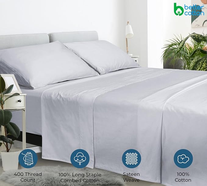 400 Thread Count 100% American Grown Cotton Flat Sheet - Image 7