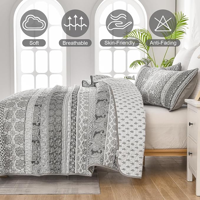 WONGS BEDDING Boho Quilt Set King Size - Image 4