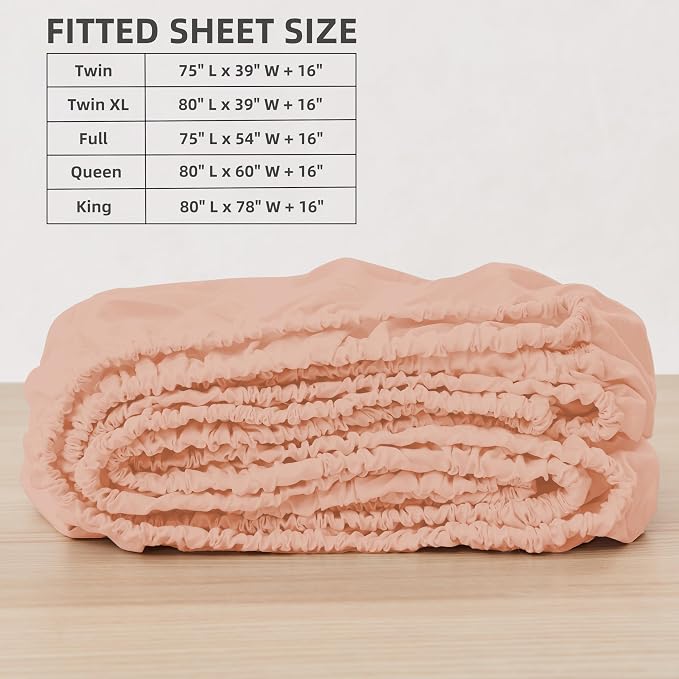 HBHLFZ Twin XL Fitted Sheet Only 2 Pack, Soft Breathable Bottom Sheet - Image 2