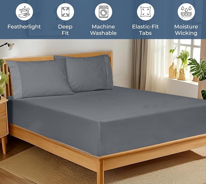 Royale Linens 100% Organic Cotton Fitted Sheet - Image 3
