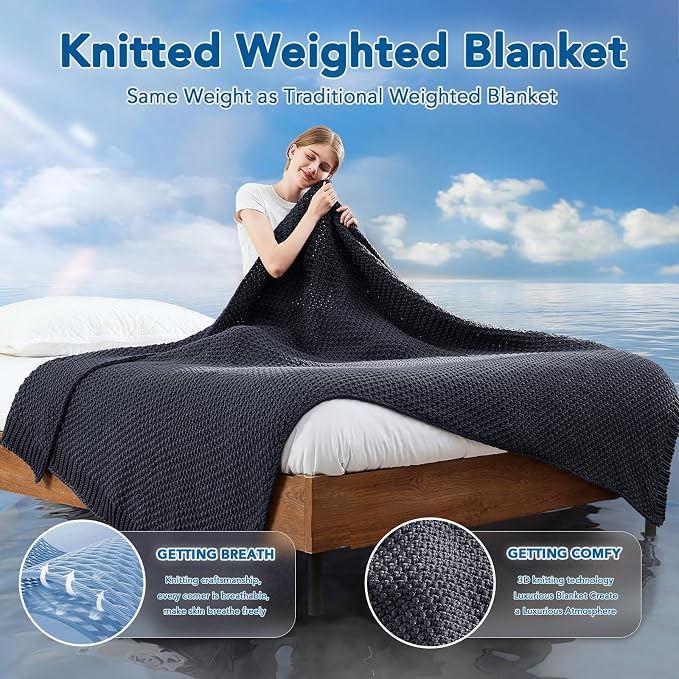 Topcee Knitted Weighted Blanket - Image 2