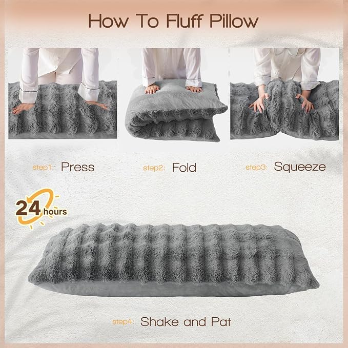 YZ HOME Faux Fur Fluffy Body Pillow - Image 9