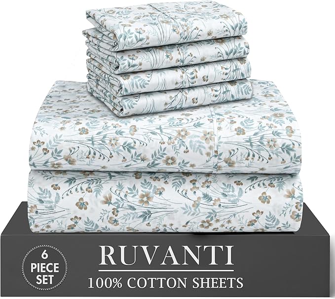 RUVANTI 6 Pcs Cotton Sheets by Ruvanti