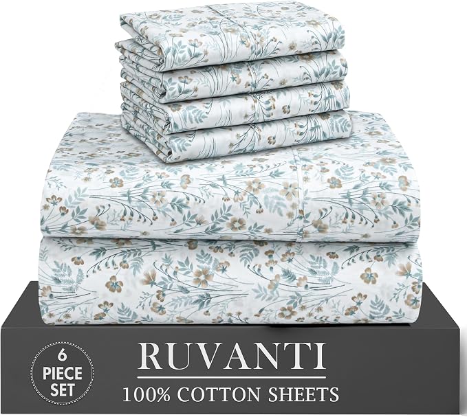 RUVANTI 6 Pcs Cotton Sheets by Ruvanti
