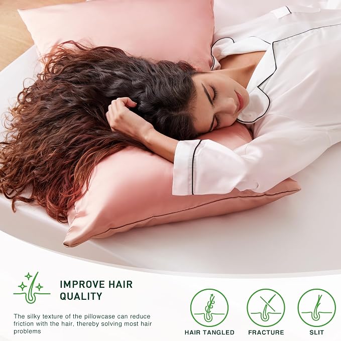 Love's cabin Satin Pillowcase Set of 2 Standard Size 20x26, Cooling Pillow - Image 4