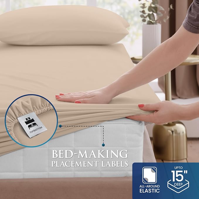 Utopia Bedding Twin Size 3 Piece Sheet Set - Image 3